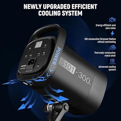 NEEWER 600Ws Studio Monolight Flash Light Kit: 2 Pack S101-300W 5600K Strobe Lights with 150W Modeling Lamps/Bowens Mount/Softboxes/Stands, Reflector/RT-16 Trigger/Bag for Photography Portrait Product