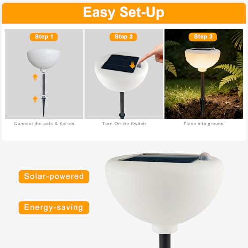 Image of Lightdot Solar Pathway Lights Outdoor Bright Solar Powered Garden Lights Dusk to Dawn, Auto On /Off, IP65 Waterproof Decor Landscape Lighting for Yard /Lawn /Walkway /Driveway-2Pack