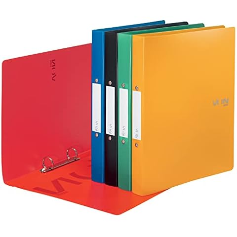 VON 5er Pack Ringordner A4, Mit 2 Ringen, PP-Ordner, 30 mm Rückenbreite, Von Leitz, Für 190 Blatt, Ringmechanik, Für Schule, Studium & Haushalt, Mehrfarbig, 5 Stück, 42471099 Cover