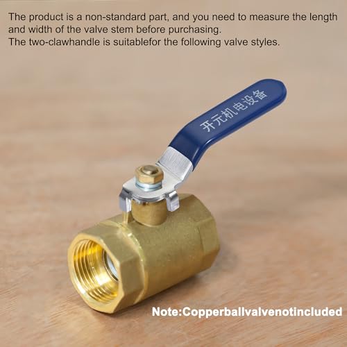 sourcing map Hebelgriff Eisen Verchromt Ersatz Vierteldrehung mit Kunststoffgriff Blau für DN20 Kugelhahn