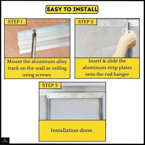 Image of Qlarity Covers 2mm Thick PVC Magnetic AC Curtain Strips | Wide X Long Aluminium Alloy Track | Wide Vinyl Auto Closing | for Home, Shops, Warehouses | Customised Sizes (Transparent)
