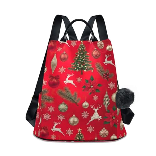 Sac à dos de Noël pour femme le cadeau tendance à imprimé rouge sous le sapin