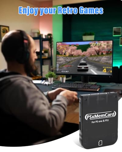 Tarjeta de Memoria PS1 con Tarjeta Micro SD de 512 MB, Tarjeta de Memoria de Juego de Alta Velocidad para Consola PS1 y PS One, soporta actualización de firmware y Ahorra Datos de Juego, Color Negro - imagen 7