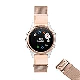 YOOSIDE for Fenix 5S/Fenix 6S Watch Band,Quick Fit 20mm Stainless Steel Mesh Loop Replecement Wristband Strap for Garmin Fenix 6S/Fenix 5S/Fenix 5S Plus(NOT for Fenix 5/Fenix 5X),Rose Gold