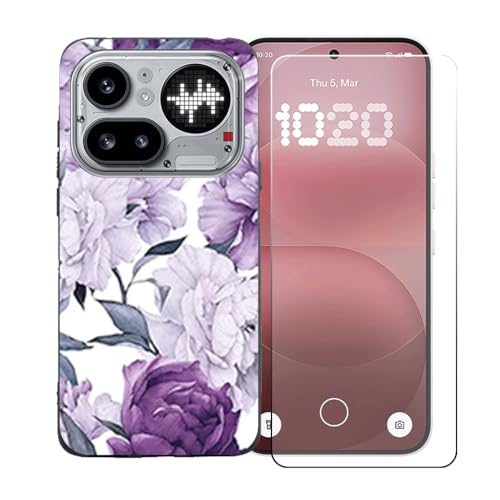 LCEHTOGYE �K�p Nothing Phone 4A Pro +�����K���X�X�N���[���v���e�N�^�[�p�P�[�X�A�K�p Nothing Phone 4A Pro (6,83")�ƌ݊����̂���u���b�N�\�t�gTPU�V���R���Q���P�[�X�ی�J�o�[ LLM28