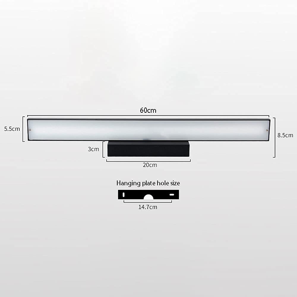 Spiegelleuchte für Badezimmer mit LED-Licht, Frontleuchten mit nordischem Spiegel, Frontbeleuchtung mit Spiegel, 60 cm, 12 W, Lampen für Badezimmerspiegel über dem Schrank