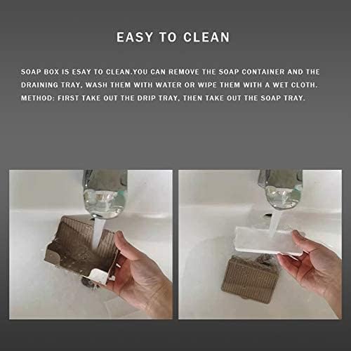 Image of Wall Mounted Soap Box with Flip Cover and Drain Tray | Detachable Inner Support | Adhesive Sticker Installation | ABS Soap Holder for Bathroom (1 pcs Wall Mounted Soap Box-Small)