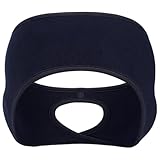 YUSSTAR Women Ponytail Headband Fleece Ear Warmer Winter Earmuffs Warm Cover Running Ski (Blue)