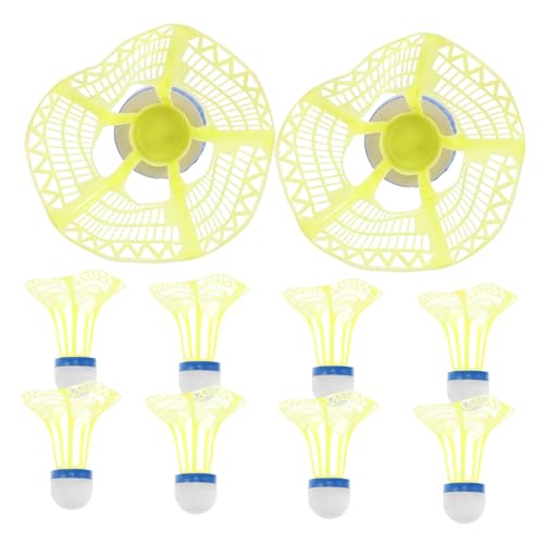 POPETPOP 10pcs Windproof Plastic Badminton Shuttlecocks for Indoor and Outdoor Sports Durable Birdies for Training and Backyard Fun