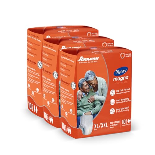 Image of DIGNITY Magna Pant Style Adult Diapers - XL /XXL (30 Pieces) With Wetness Indicator and Leakage Protection Upto 8-10 Hrs.