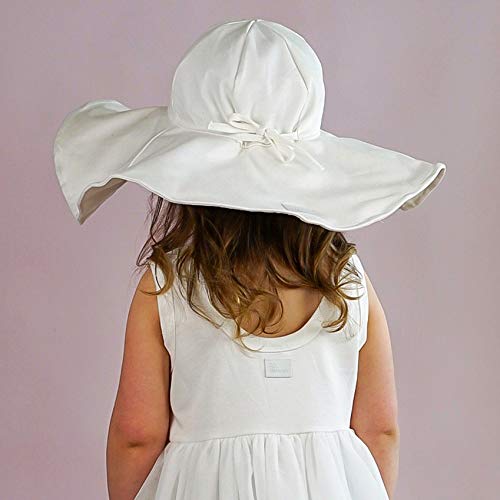 The Tiny Universe Adjustable Sun Hat For Baby Kids Toddlers - Wide Brim, Adjustable Size - Organic Cotton White #TOP2