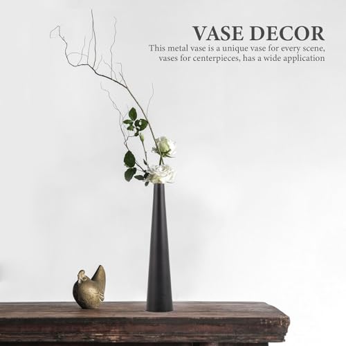 Jarrón elegante de aluminio negro ideal como obsequio de boda y centro de mesa 8