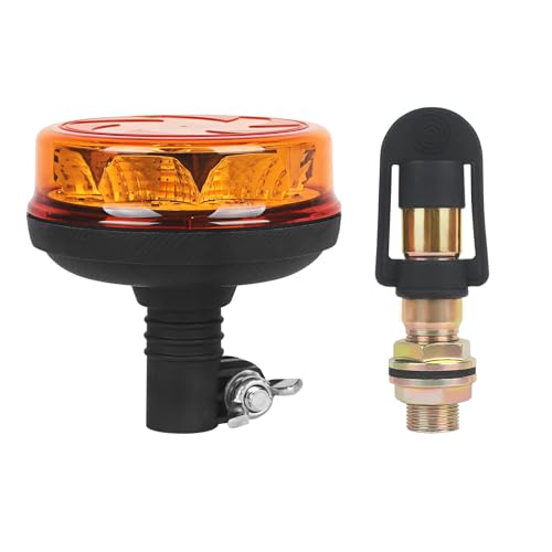 WUSHIXAN 1Pcs Led Beacon Light Yellow Strobe Lights with I Shape Metal Bracket for Trucks 12V 24V Orange Beacon Light Rotating Beacon with 6 Modes