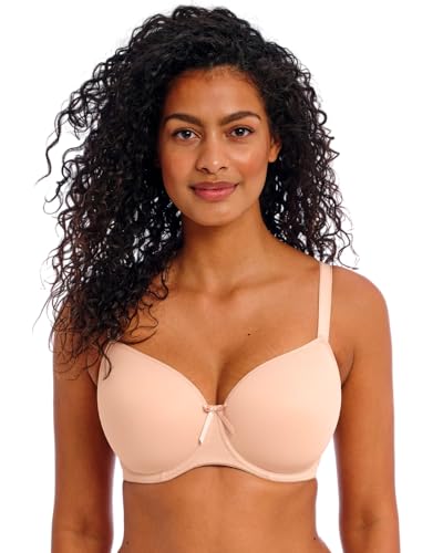 Freya Women's Fancies Underwired Balcony T-Shirt Bra Balconette, Natural Beige, 34DD