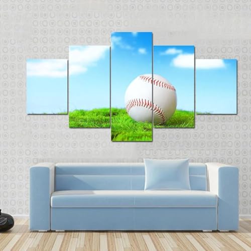 Tableau decoration murale 5 parties baseball poster mural 200x100