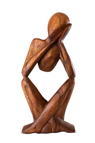 Estatua Abstracta de Madera Hecha a Mano de 12 pulgadas miniatura 1