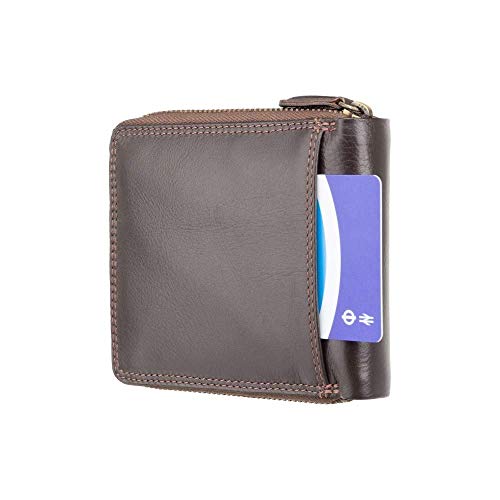 VISCONTI Heritage Colection Camden Zip Around Leather Wallet RFID and Tap and Go HT14 (Chocolate)4