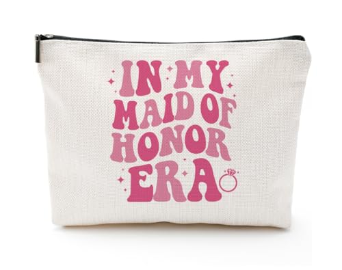 In My Maid of Honor Era - Bolsa de maquillaje de lona, bolsa de regalo para dama de honor, accesorios de fiesta nupcial para boda, despedida de soltera, compromiso, despedida de soltera, regalos para