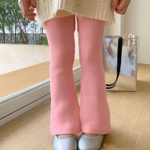 Kids Girls Corduroy Ribbed Bell Bottoms Solid Color Elastic Waist Relaxed Causal Flared Pants Stretchy Comfy Trousers2