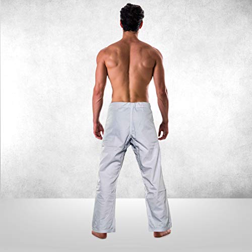 FUJI Sports Brazilian Jiu-Jitsu Gi Pants – Adult BJJ Pants, Flat Drawstring, Reinforced Cotton, for Training & Competition, White, Size, A0 by FUJI - Image 3