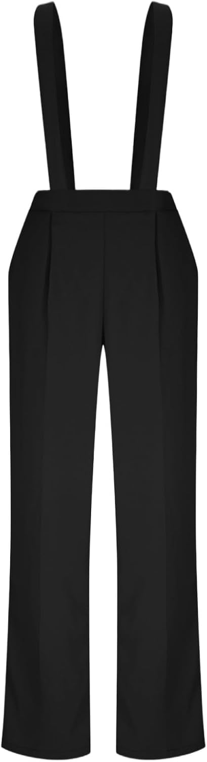 Women Office Jumpsuit Dress Pant Business Casual Suspenders Straight Leg Suit Pants Elegant Baggy Overall with Pocket - Image 7