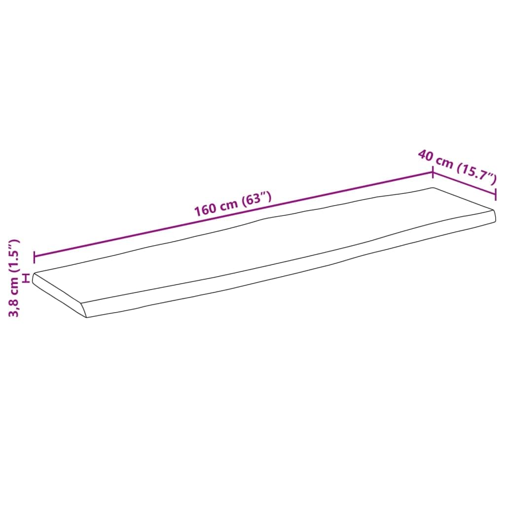 VidaXL Tischplatte Akazie Massivholz, 160x40x3,8 Cm Produktbild-Vorschau 3