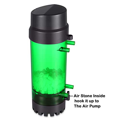 QANVEE Fluidized Moving Bed Filter Bubble Bio Media Reactor for Aquarium Fish Tank with Air Stone and Sponge Filter (LH-600) - Thumbnail 5