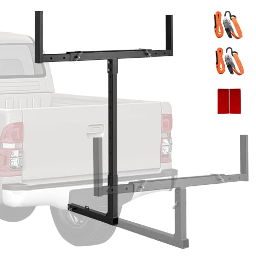 Yoleny 2'' Truck Hitch Extender Rack, Hitch Mount Truck Bed Extender, Pickup Truck Bed Hitch Extender For Kayak, Transformable, Black #TOP6