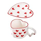 Design charmant : ce service à café rose en forme de cœur dégage une douceur et rend votre quotidien plus agréable. tasses en céramique en forme de cœur