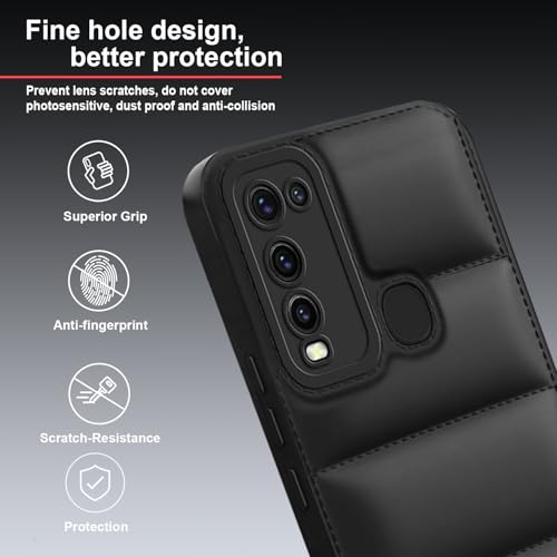Image of TRUEUPGRADE Designed for Vivo Y30 / Vivo Y50 Back Cover | Camera Bump & 360 Flexible Puff Armor Protection | Shock Proof Back Case Cover (Black)