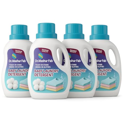 Image of Laundry Detergent for Newborns baby and children - Gentle, Hypoallergenic, Chemical-Free Liquid for Clothes, Stain Remover, Suitable for All skin, Baby Essentials - 1L (4, Bottal)