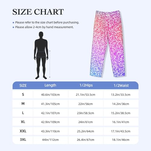 Colorful Glitters For Men'S Lightweight Pajama Pants Adjustable Drawstring & Pockets All-Season Sleepwear4