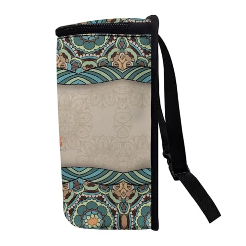 Image of Talayituse Boho Mandala Hummingbird Print Car Trash Can, Portable Auto Garbage Bin Multifunctional Vehicle Interior Accessories with Adjustable Straps Universal Fit Truck SUV Sedan