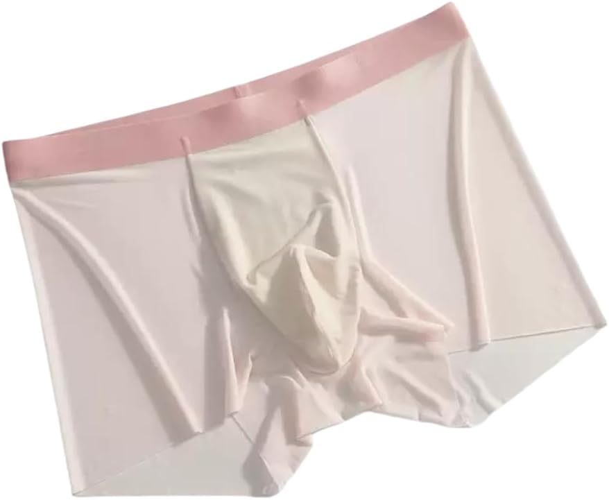 Men's Ice Silk Ultra-Thin Boxer Briefs Panties, Seamless Men Boxer Shorts U Bulge Underwear Breathable Underpants - Image 3
