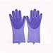 Dania silikonowe Rękawice z szczotką do czyszczącej szczotka kuchenna myjnia sprzątanie rękawice do mycia 100% zmywarki do mycia naczyń do naczyń (Color : Purple, Rozmiar : Left hand)