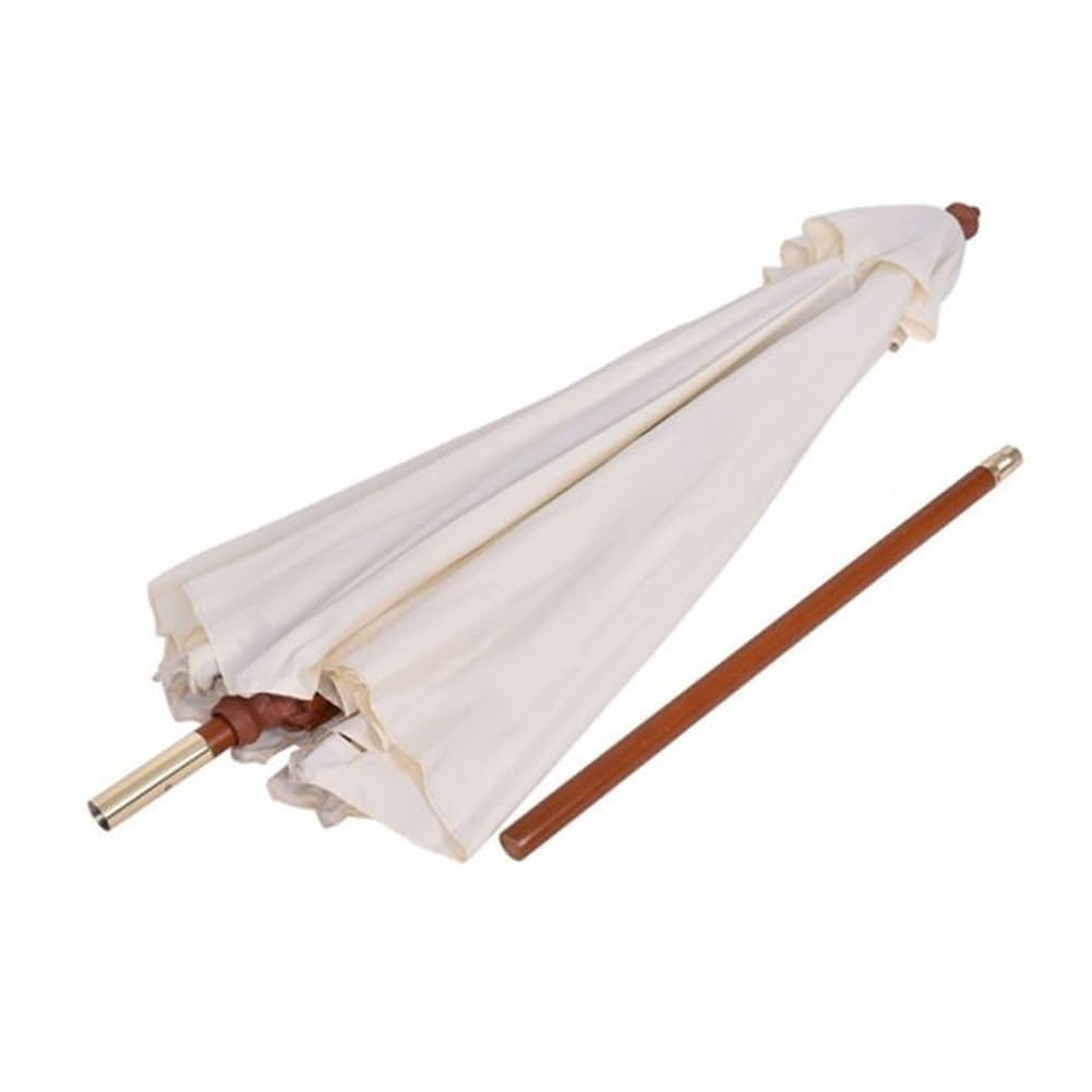 Drewniany parasol tarasowy 270 cm, duży parasol ogrodowy z 8 solidnymi żebrami i otworem wentylacyjnym, wodoodporny baldachim z poliestru do ogrodu, basenu i podwórka