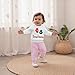 Toddler Baby Girls Clothing Set Fashionable Christmas Gloves Print Long Sleeve Pullover with Plaid Pants 2Pcs Outfit (White, 2-3T)