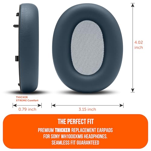 Image of WC PadZ XM6 - Premium Replacement Earpads Compatible with Sony WH-1000XM6 Headphones by Wicked Cushions | Enhanced Comfort, Durable PU Leather & Sound Isolation | Midnight Blue