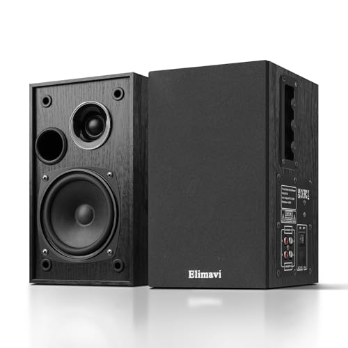 Elimavi Powered Bookshelf Speakers 35W RMS