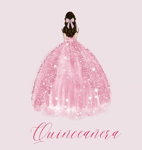 Quinceanera Guest Book with pink dress (hardback)