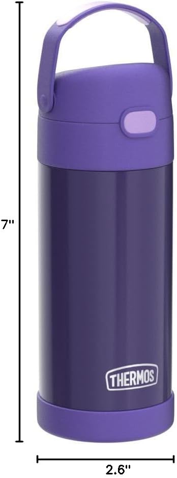 THERMOS FUNTAINER Water Bottle with Straw - 12 Ounce - Kids Stainless Steel Vacuum Insulated Water Bottle with Lid, Violet (Pack of 6) - Image 8