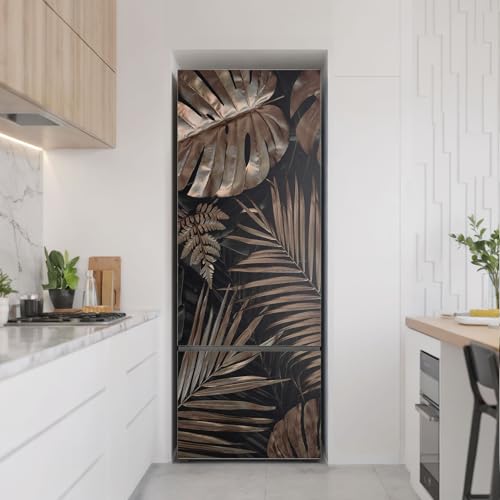 Decoración de cocina con vinilo de hojas 70x190 para neveras modernas 3
