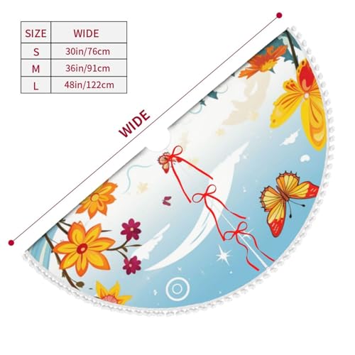 Tapis de sapin de Noël à pompons pour de douces fêtes - 6