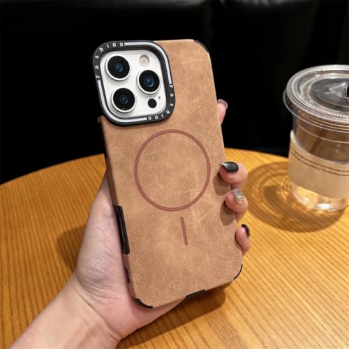 Coque iPhone 15 Pro kaki magnétique et antichoc avec cadre imprimé
