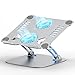 LPUNCD Laptop Ständer mit Lüfter, Aluminium Höhenverstellbare Belüfteter Laptop Halterung, Notebook Ständer Kompatibel mit MacBook, Laptop (10-17")