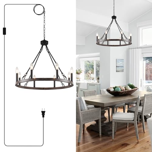 ETONIMERR Wagon Wheel Farmhouse Chandelier