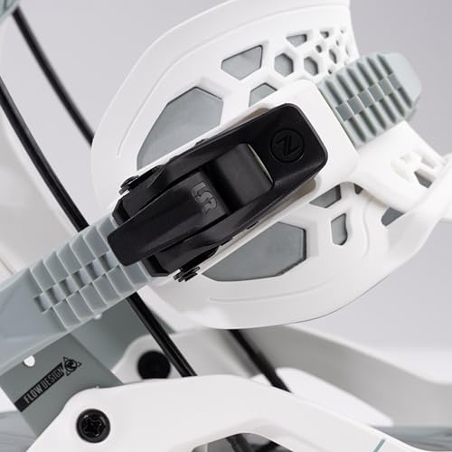 Nidecker Flow Fuse Hybrid Unisex Snowboard Bindings, White, X-Large