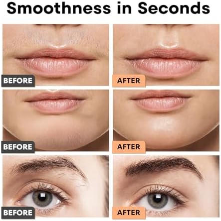 VG VOGCREST Eyebrow Facial Trimmer: 2 in1 Rechargeable Facial Hair Removal and Eyebrow Shaver - Face Lips Body Painless Facial Razor with Built-in LED Light (Rose Gold) - 4