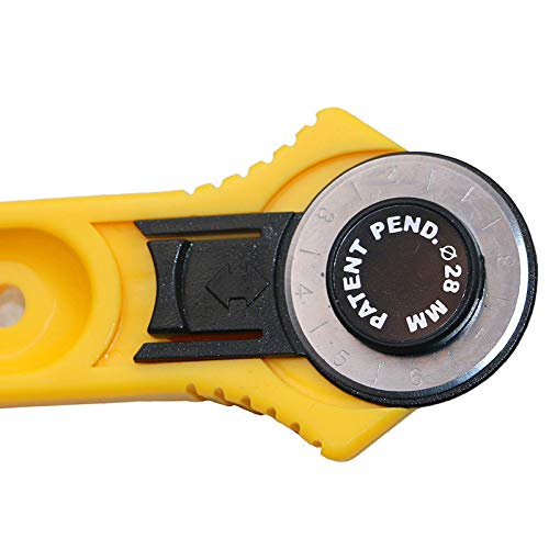 28mm stoff leder cutter rad werkzeug patchwork werkzeug diy cut patchwork stoff werkzeug-gelb mit skala