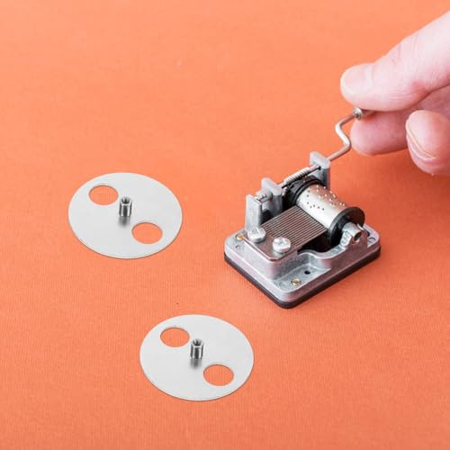 NUOLUX オルゴール用金属巻き取りベース 丸形ディスク交換パーツ DIYオルゴール部品 巻き上げ機能強化 ホームデコレーション用 4個セット [4]